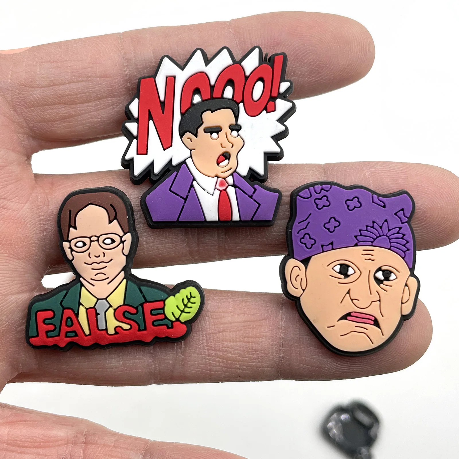8Pcs Set New Popular The Office TV Show Rubber PVC Shoe Charms For Slides Sandals DIY Custom Accessories Clog Decor Wholesale