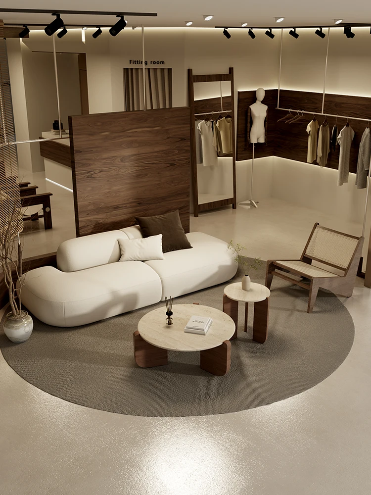 Straight row sofa sitting area reception women's clothing store small beauty salon homestay office reception