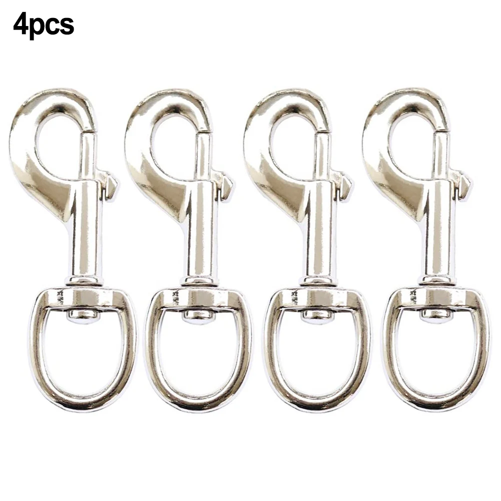 Garden Decoration Clips Sliver Snap Hooks Sturdy Zinc Alloy 3.5inch 4pcs Flagpole Accessories Great Replacement