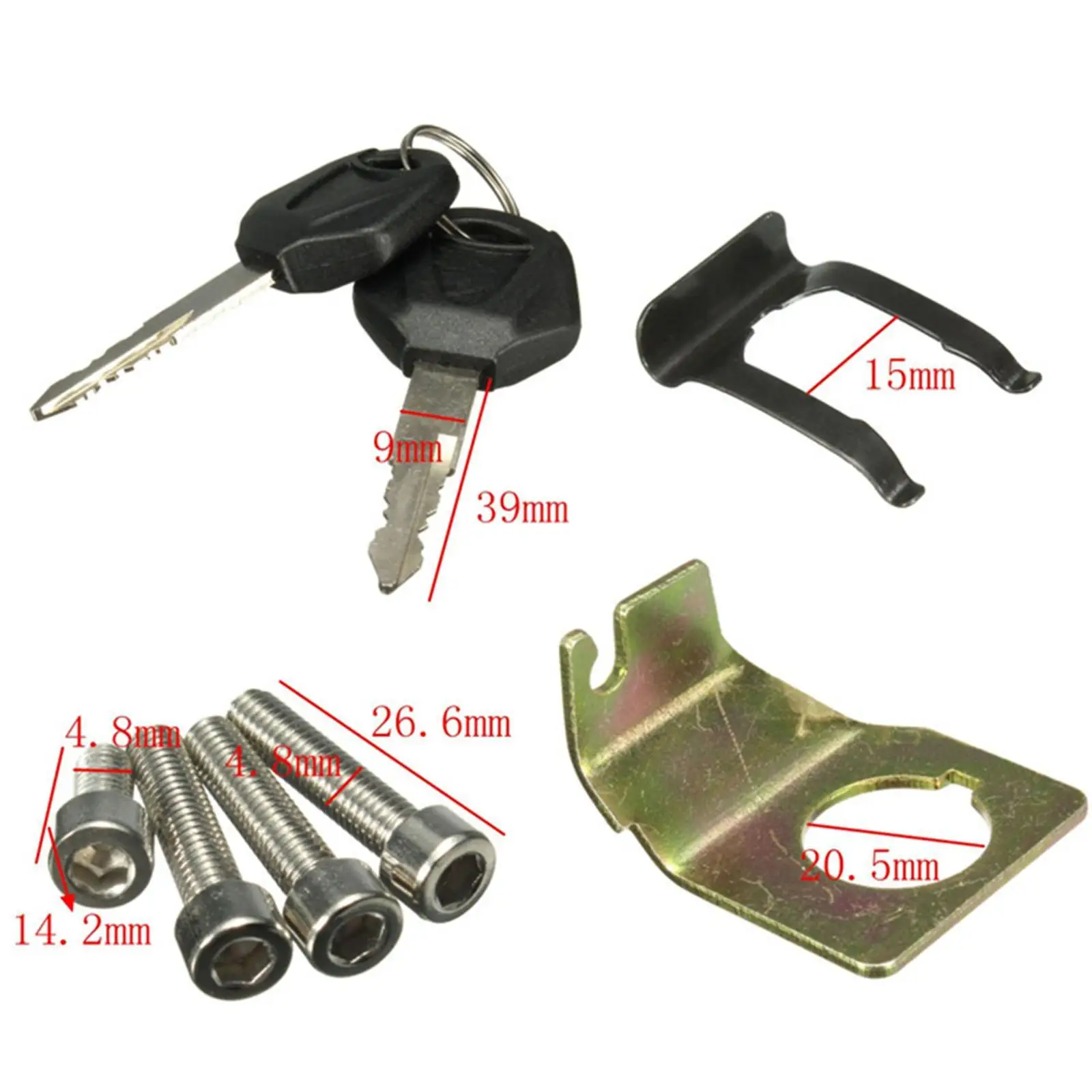 

Ignition Switch Lock Key Fuel Cap Set Accessories Professional Portable Spare Parts Practical High Performance, Replacement