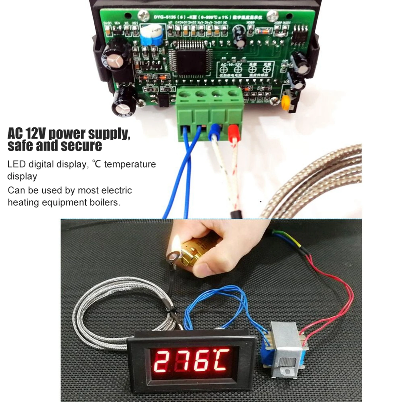 Accuracy Industrial Digital Display Industrial Digital Display Accuracy K‑Type Thermocouple Temperature Tester 220V DYG‑5135