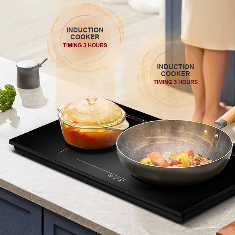 Custom Made Double Induction Stove 4000W Built-in Electric Induction Hob 2 burner Induction Cooker