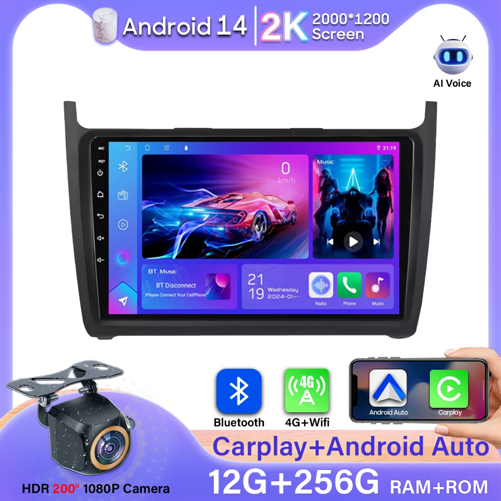

Car Radio Android 14 Video For Volkswagen VW Polo 5 Sedan 2008 - 2020 No 2din Multimedia Player Video GPS Stereo Carplay Wifi 4G