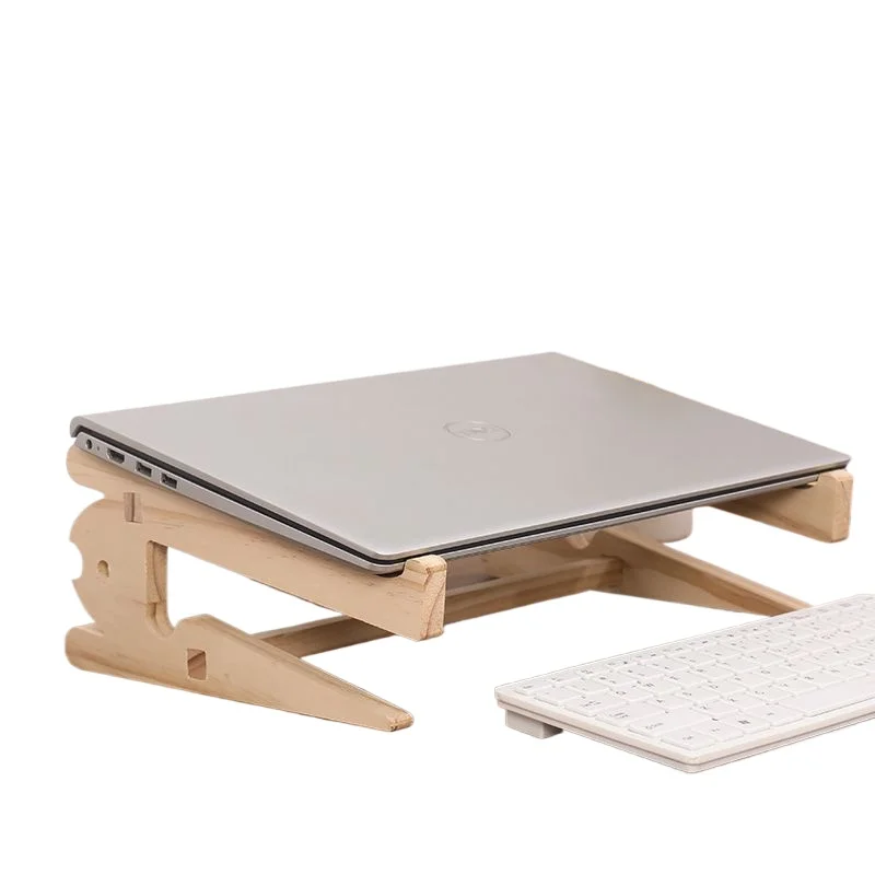 

laptop stand Solid wood 2-layer height increasing suspended game storage rack vertical laptop stand for macbook air accessories