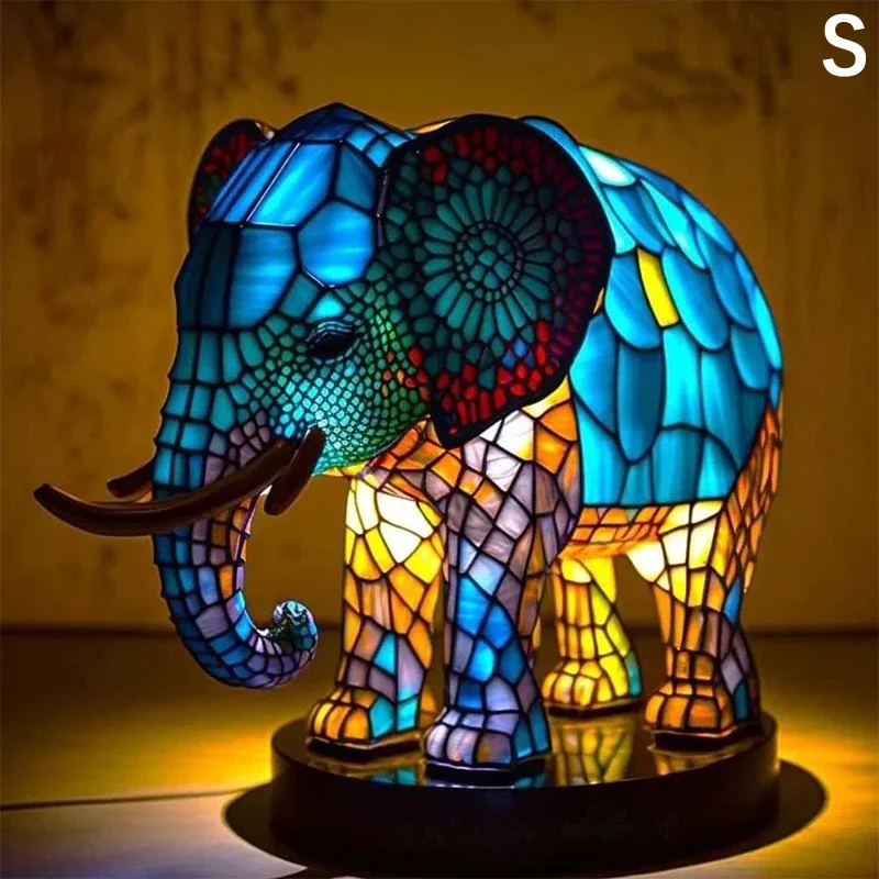 

New 3D Elephant Animal Lamp Colourful Resin Lamp Decorative Table Lamp Resin Night Lights for Children's Room Cute Animal Lights