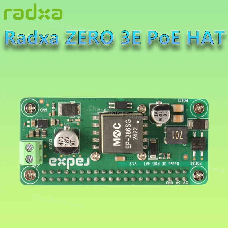 

Для Radxa ZERO 3E PoE HAT. Предназначен для Radxa ZERO 3E, легко устанавливается и снимается.