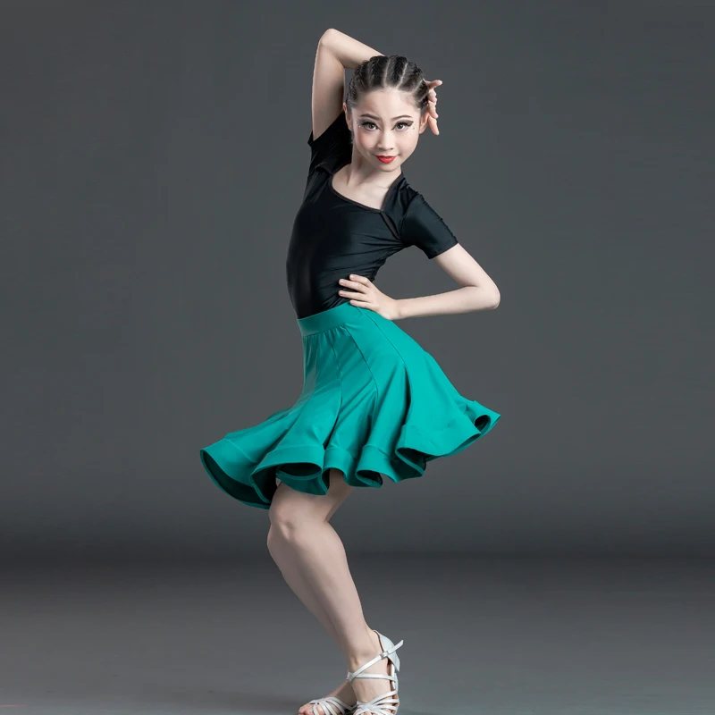 Costume de brevLatine pour Enfant, pour Compétition Professionnelle, Grande Robe Swing pour Fille, Spectacle d'Entraînement, Nouvelle Collection