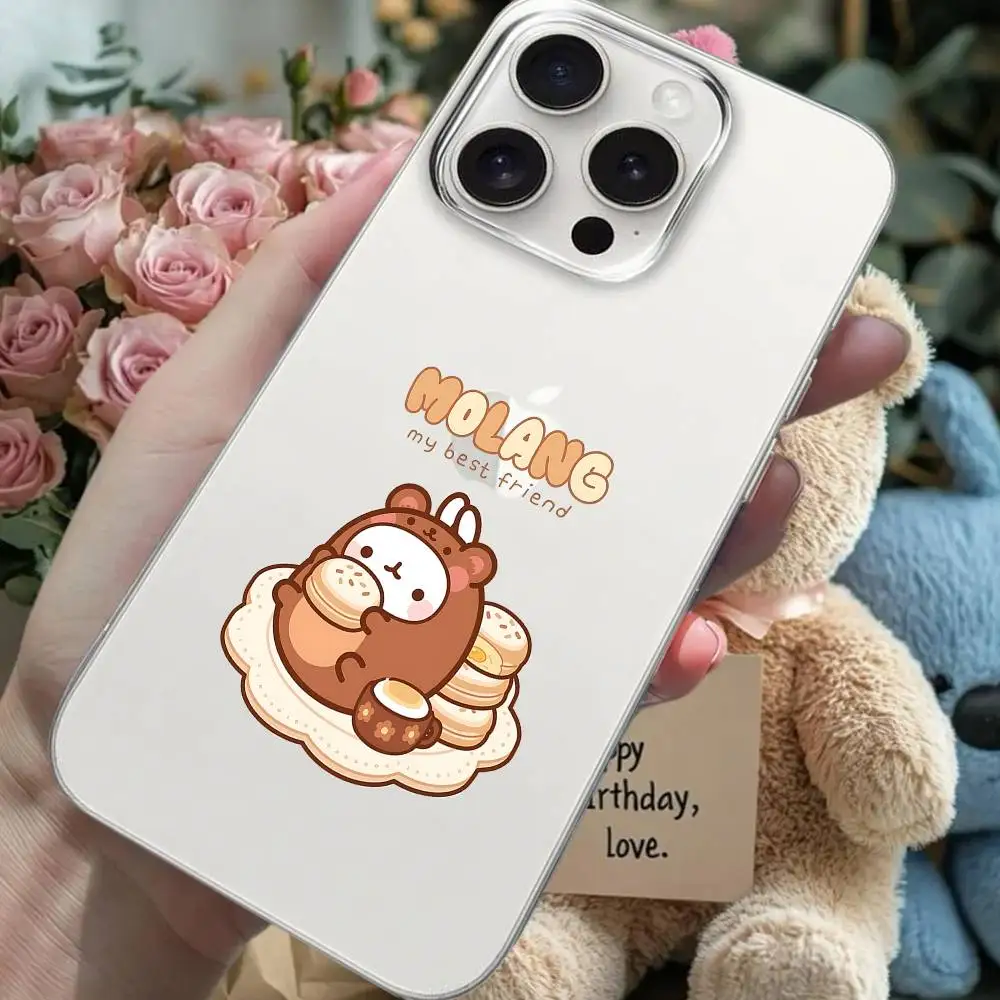 حافظة هاتف لطيفة M-Molang لهاتف آيفون 17 Air 11 12 13 14 15 16 17 Pro Max Plus غطاء ناعم مقاوم للصدمات