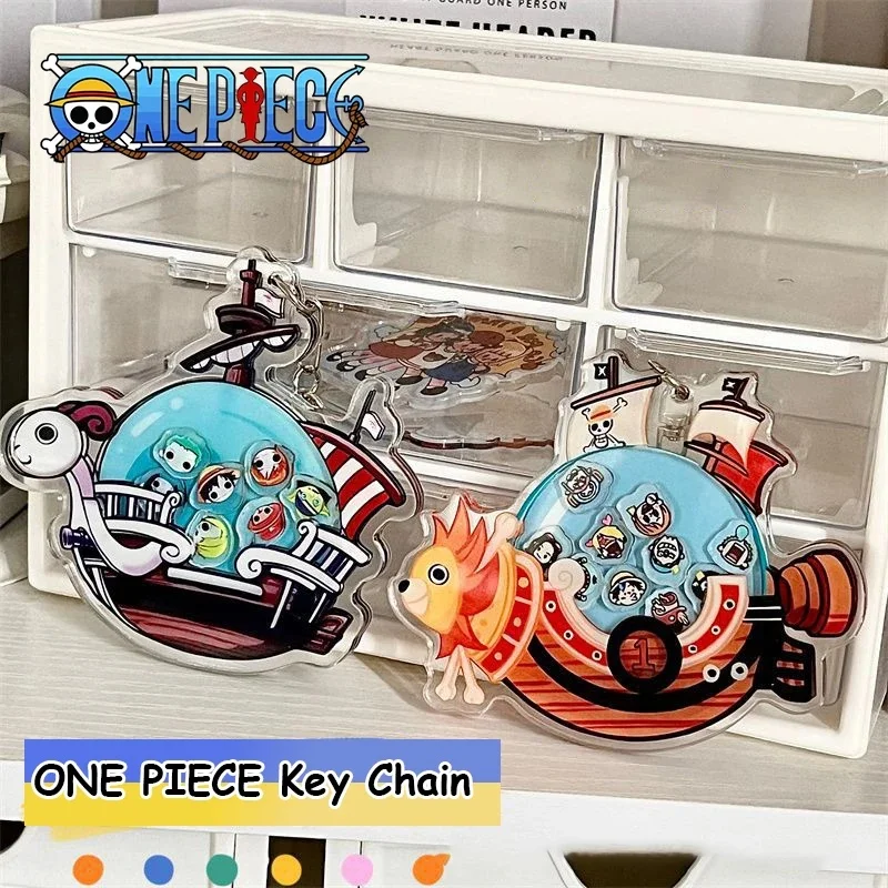 Anime One Piece Keychain Sailing Ships Figure Luffy Zoro Acrylic Bag Pendant Cute Car Keychain Accessory Children Birthday Gifts