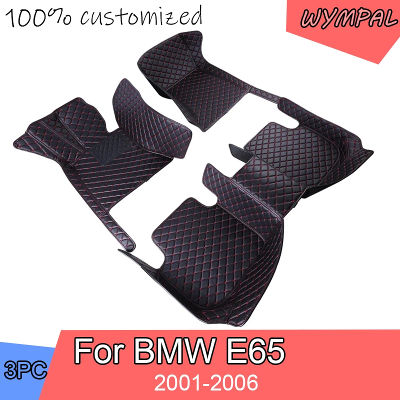 Custom Auto Luxury Leather Car Floor Mat For BMW E65 2001 2002 2003 2004 2005 2006 Car Mat Full Set Women Waterproof Accessories