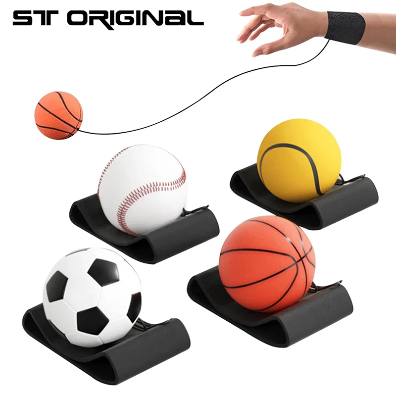 Wrist Return Ball Elasticity Rubber Ball For Wrist Exercise Hand Strengthening Outdoor Indoor Bouncy Ball Wristband Kids Toys