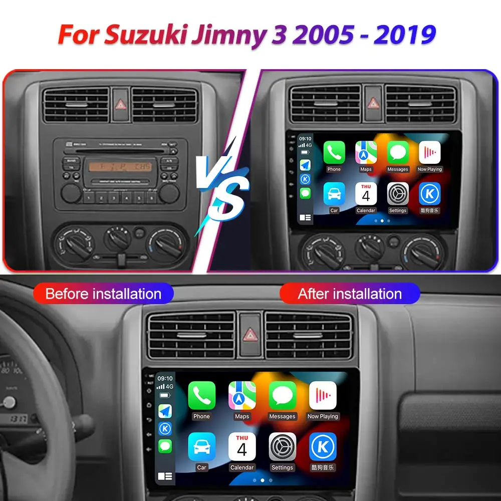 Android 14 Car For Suzuki Jimny 3 2005 - 2019 Carplay Auto Radio Stereo Multimedia Player GPS Navigation DVD NO 2DIN 5G WIFI BT