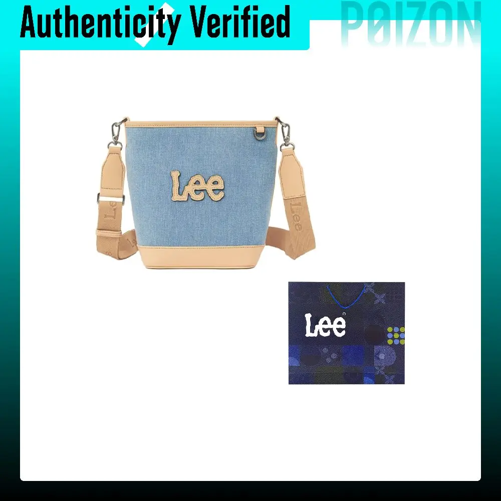 Lee Fabric+Artificial Leather Shoulder Bag, Crossbody Bag Regular Women's Vintage Light Denim Blue LE240071M-521