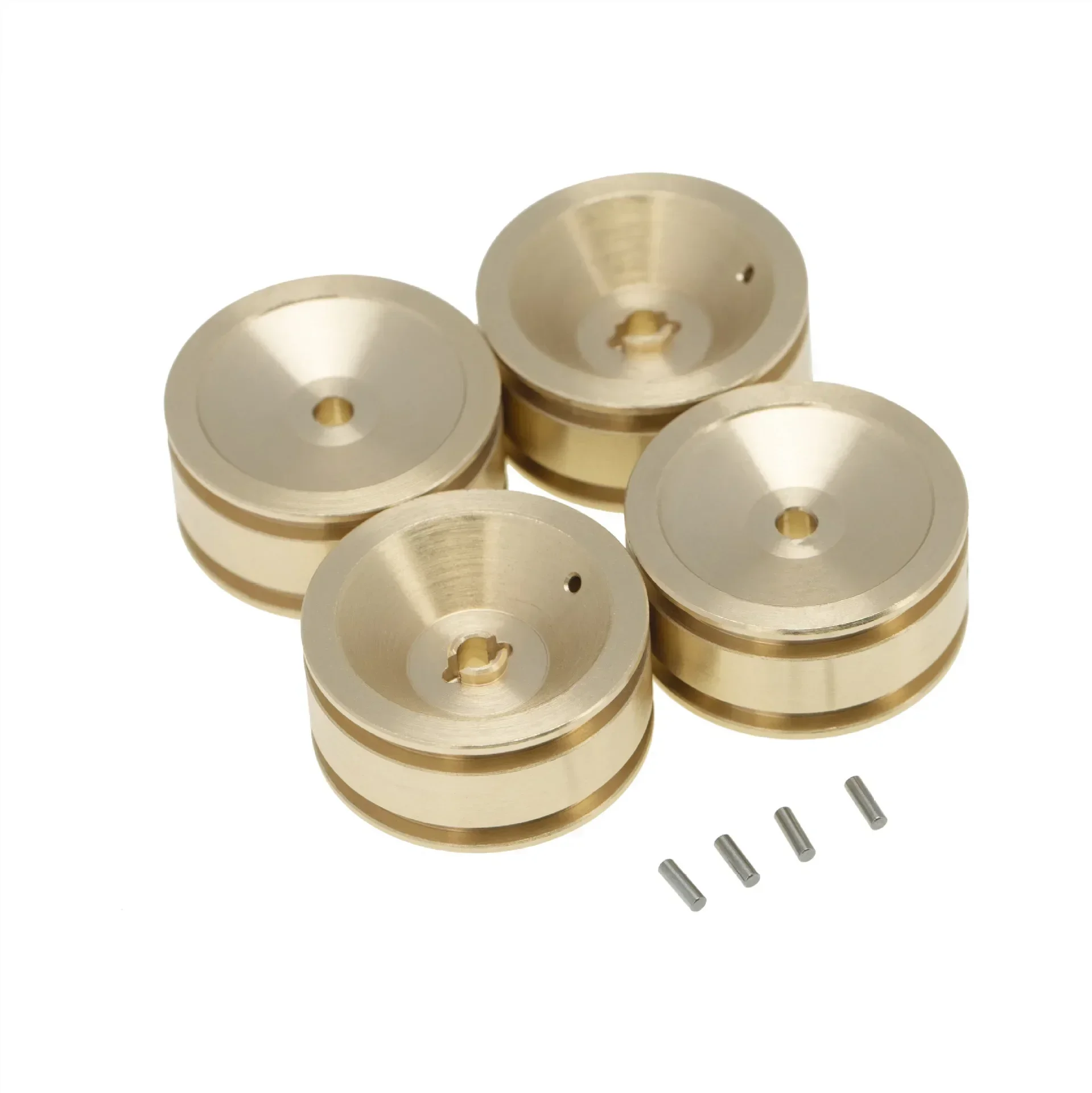 57EE 4pcs Brass Hub Counterweight Wheel for 1/24 Axial SCX24 90081 RC Model Car Accessories Update Parts