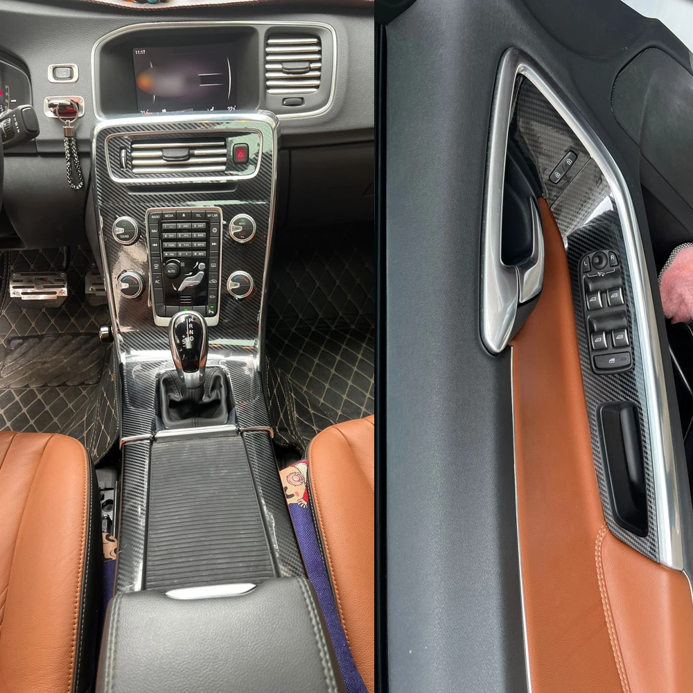 

For Volvo S60 V60 T3 2011-2018 Car-Styling 3D/5D Carbon Fiber Car Interior Center Console Color Molding Sticker Decals Parts