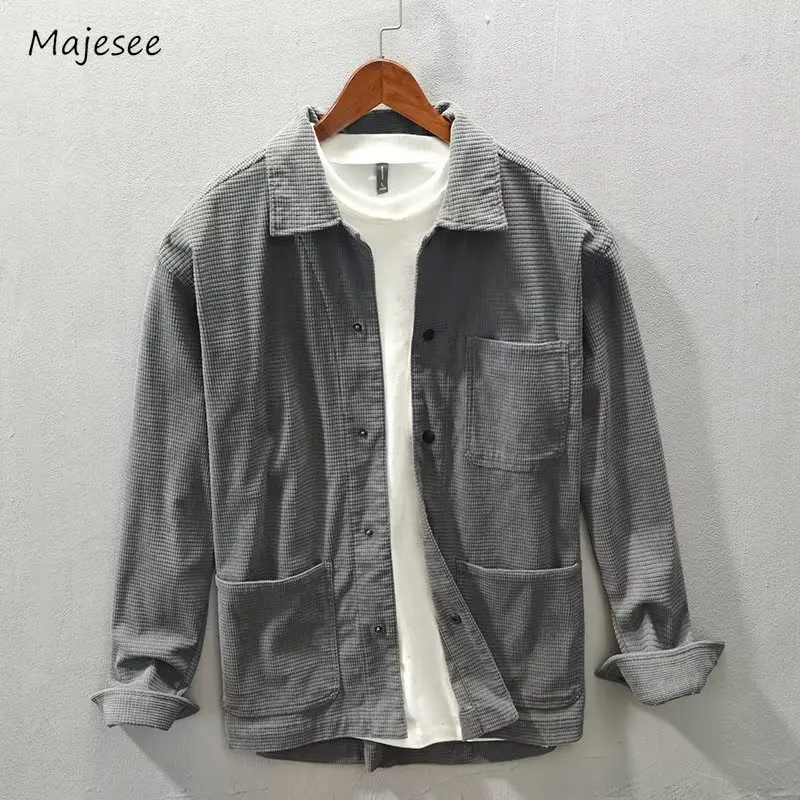 

4 Colors Jackets Men Autumn Chic Minimalist Style Casual Pocket Design Japanese Cozy Teens Outwear Daily Hot Sales High Street