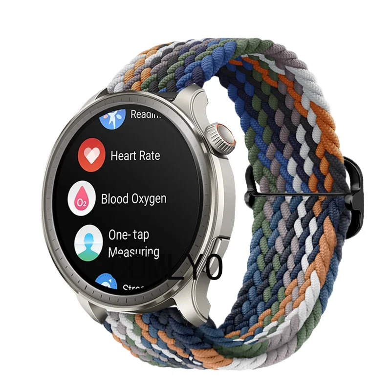 For Amazfit Balance watch Strap Band Nylon Belt Adjustable Soft Breathable Wristband Smartwatch Screen Protector Film