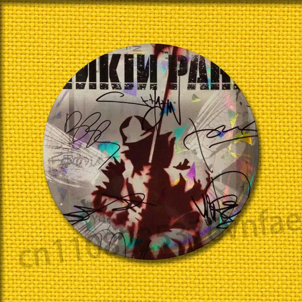 إميلي A-Armstrong L-Linkin P-Park شارات 75 مللي متر 25 مللي متر 44 مللي متر 32 مللي متر 58 مللي متر دبوس مستدير بروش تذكارية الملابس تأثيري هدية اكسسوارات