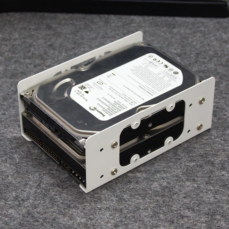 Support de disque dur mécanique blanc intégré, châssis en métal 3.5, ventilateur d'extension superposé, refroidissement pour boîtier PC