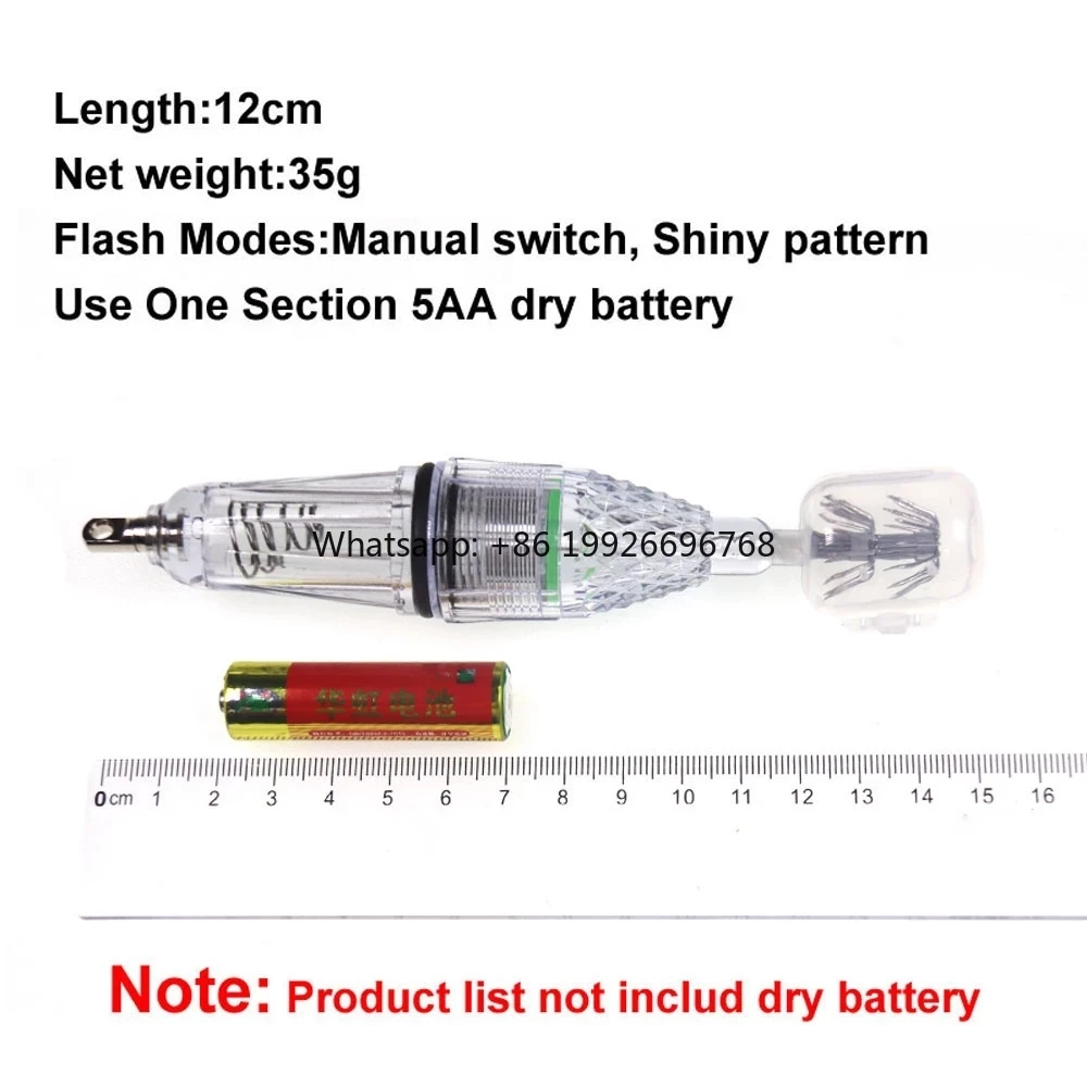 

12cm 17cm AA Battery LED Squid Lure Lamp Deep Drop Sea Fishing Squid Octopus Cuttle Umbrella Hook Attracting Fishing Light facto