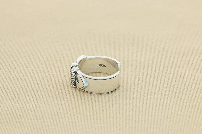 Men's 925 sterling silver ring, domineering belt buckle, adjustable silver ring, children give boys gifts, INS trendy accessorie