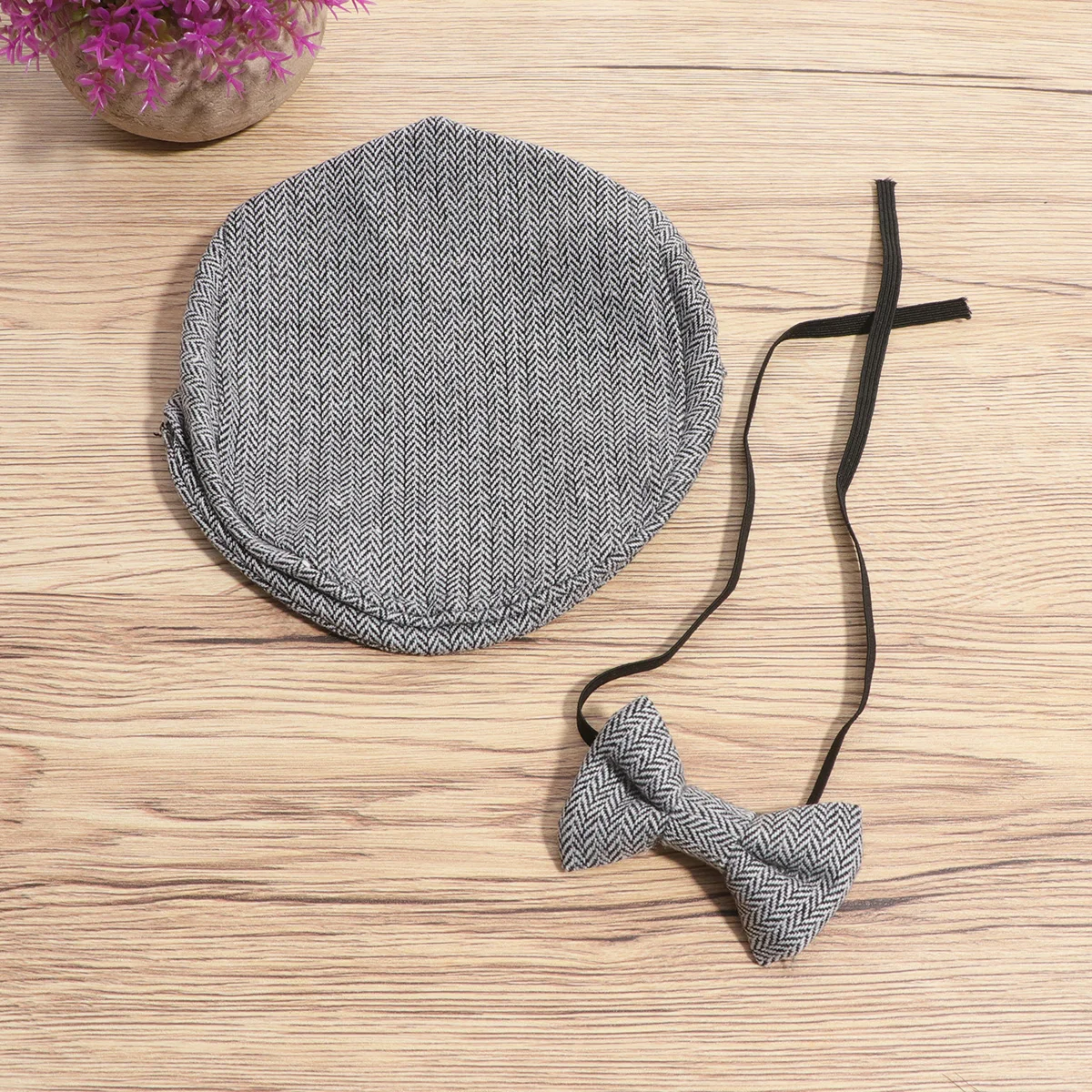 

Photo Costume Hats Baby Photo Props Gentlemen Cap Bow Tie Accessories Baby Gentlemen Cap Newborn Shooting