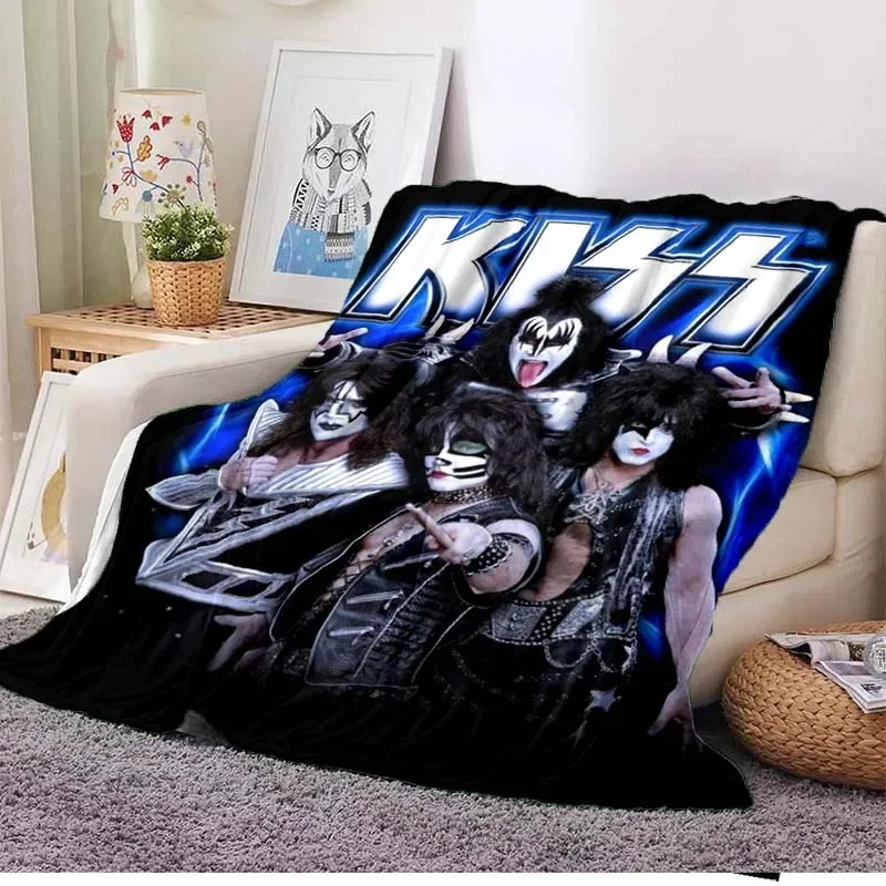 

K-iss Rock Band 3D Printed Art Fleece Blanket for Beds Hiking Picnic Thick Quilt Fashionable Bedspread Fleece Throw Blanket