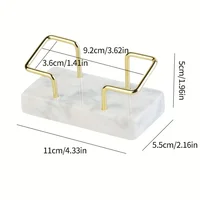 Elegant marble card holder with gold metal frame - Luxury desktop card holder, perfect for meeting gifts, lovely office supplies 3
