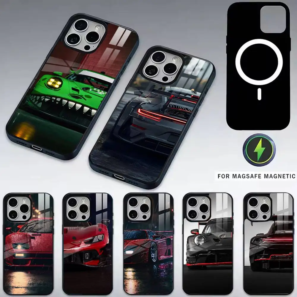 GT3 Cars Phone Case For iPhone17,16,15,14,13,12,11 Plus,Pro Magnetic For Magsafe Wireless Charging