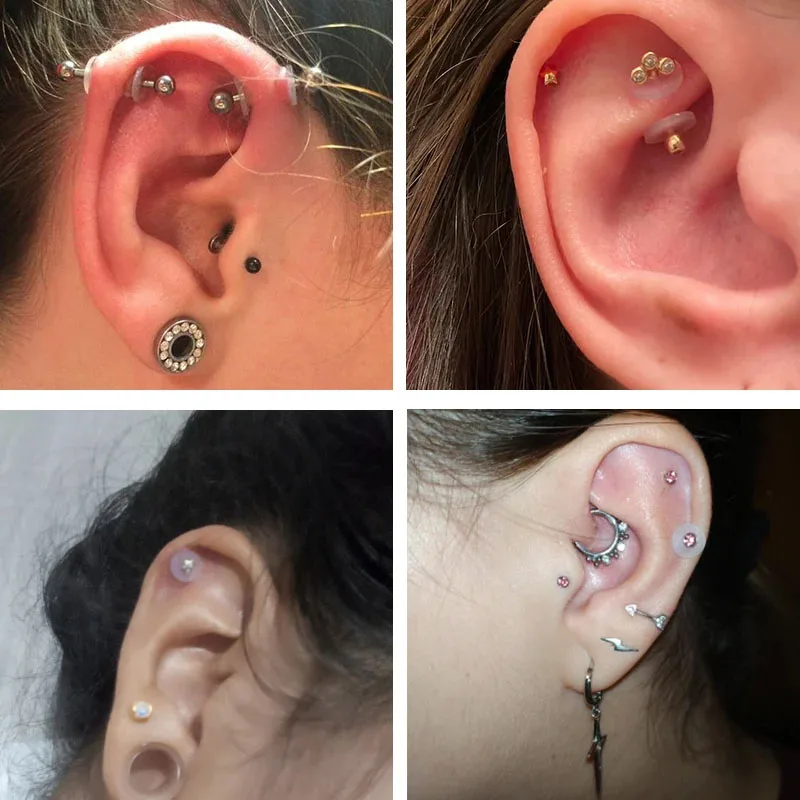 10PCS Piercing Healing Silicone Discs Flexible Anti Hyperplasia Prevents Irritation Inflammation Ear Stud Nose Ring Lip Piercing