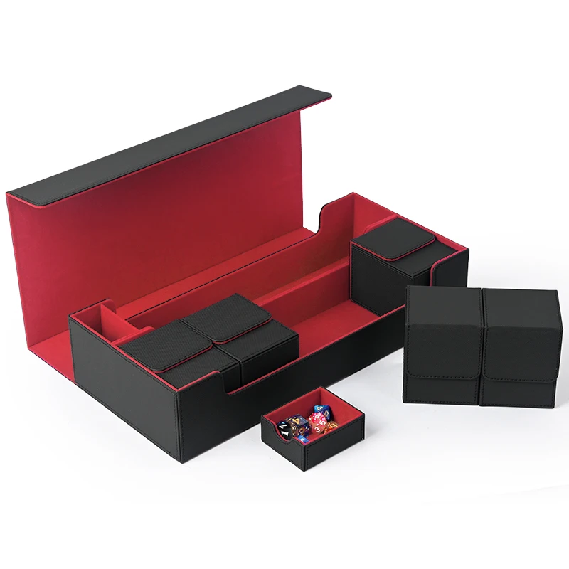 Card Storage Box TCG Deck Case with 5 Decks Card Box,holds up to 1200+ Single Sleeved Cards for MTG and TCG Trading Cards