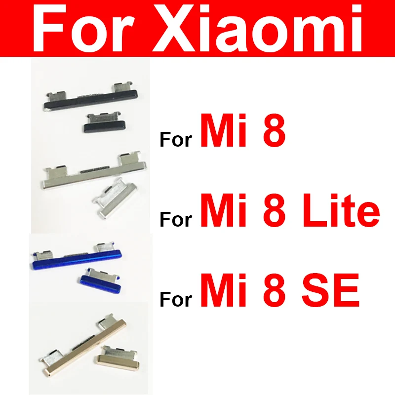 On/Off Power Button Volume Side Button For Xiaomi Mi 8 Mi 8 Se Mi 8 Lite 8Lite Power Key and Volume Key Button Repair Parts