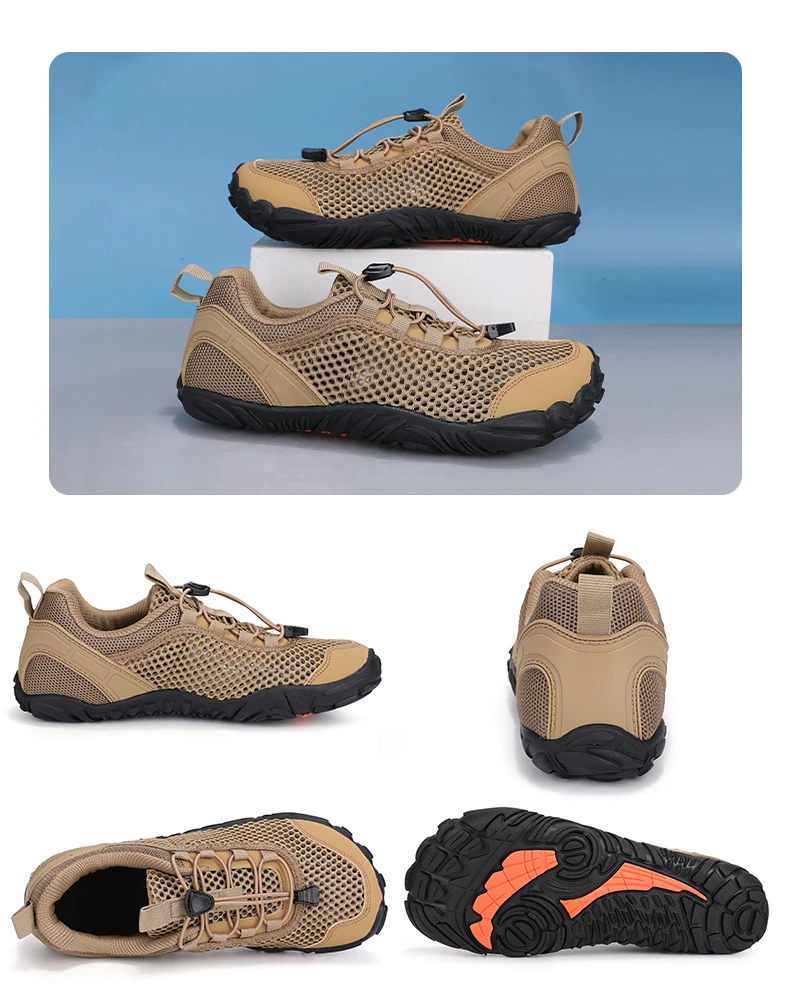 Sommerliche Flusslauf-Schuhe, atmungsaktive, lässige Sportschuhe aus Mesh für Herren, ausgehöhlte Mesh-Outdoor-Bergsteiger- und Wanderschuhe – Detail 25