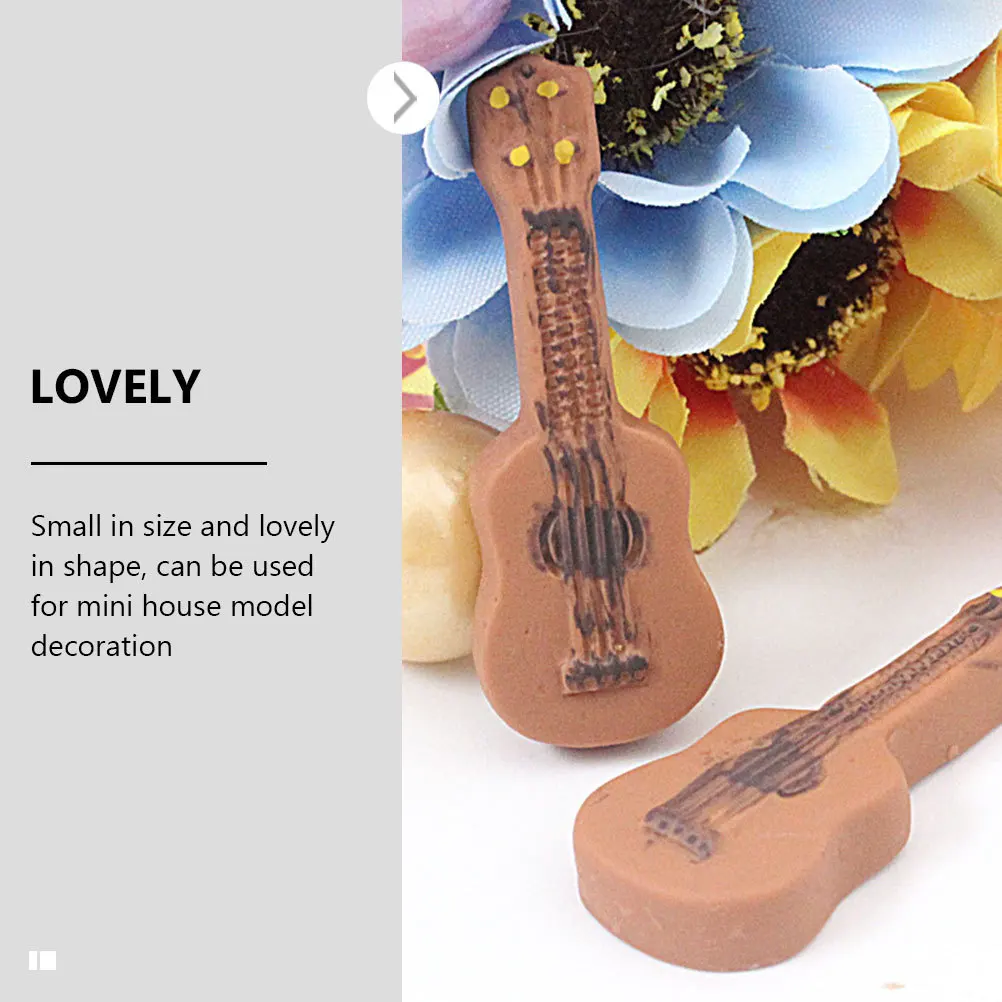 

6Pcs Mini Guitar Simulation Small Guitar Prop Decorative Photo Props Miniature Desktop Ornament Mini Guitars Desktop Adorns
