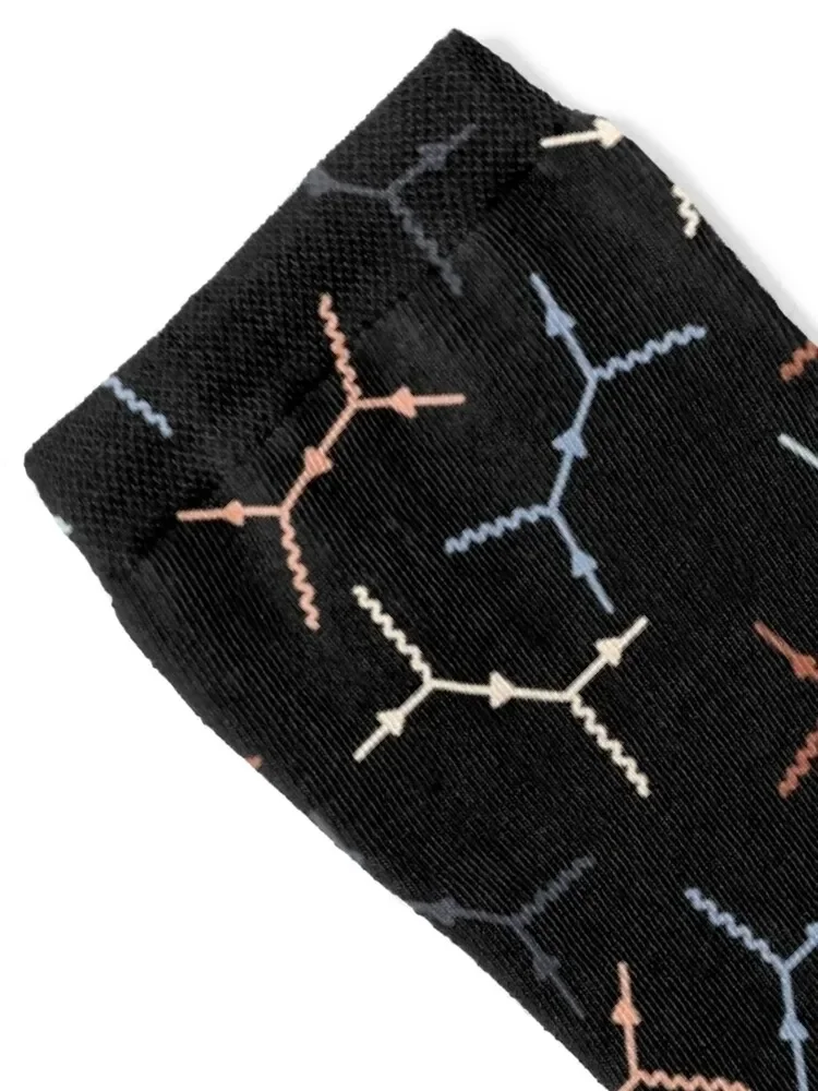 Compton scattering Feynman diagrams on Black Socks winter thermal hockey aesthetic Socks Men's Women's