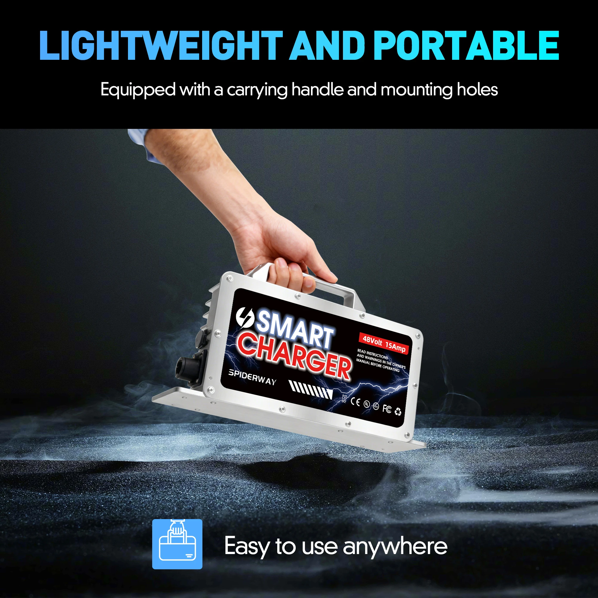 48 فولت 15 أمبير عربة جولف شاحن بطارية D نمط التوصيل ل EZGO TXT عربة جولف IP67 مقاوم للماء بطاريات الرصاص الحمضية #2