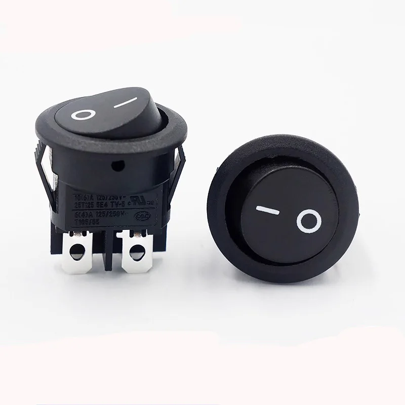 1~5PCS/LOT HS6 upper round bottom boat-shaped switch circular rocker switch 23mm two-position 4-pin high current switch