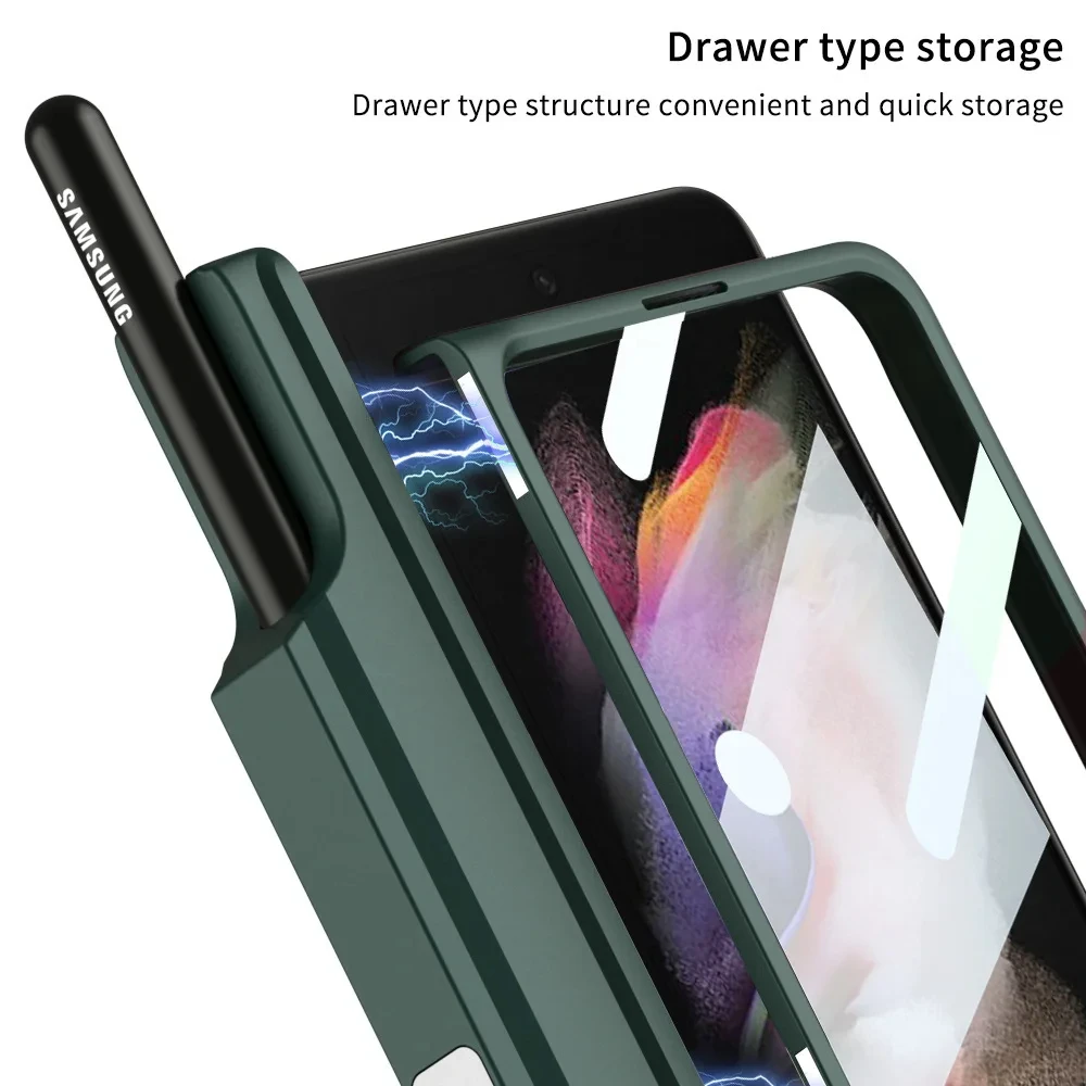 Magnetic Magsafe Case Supports Wireless Charging With Pen Slot Shell Membrane For Samsung Galaxy Z Fold5 Z Fold4 Z Fold3 Cover