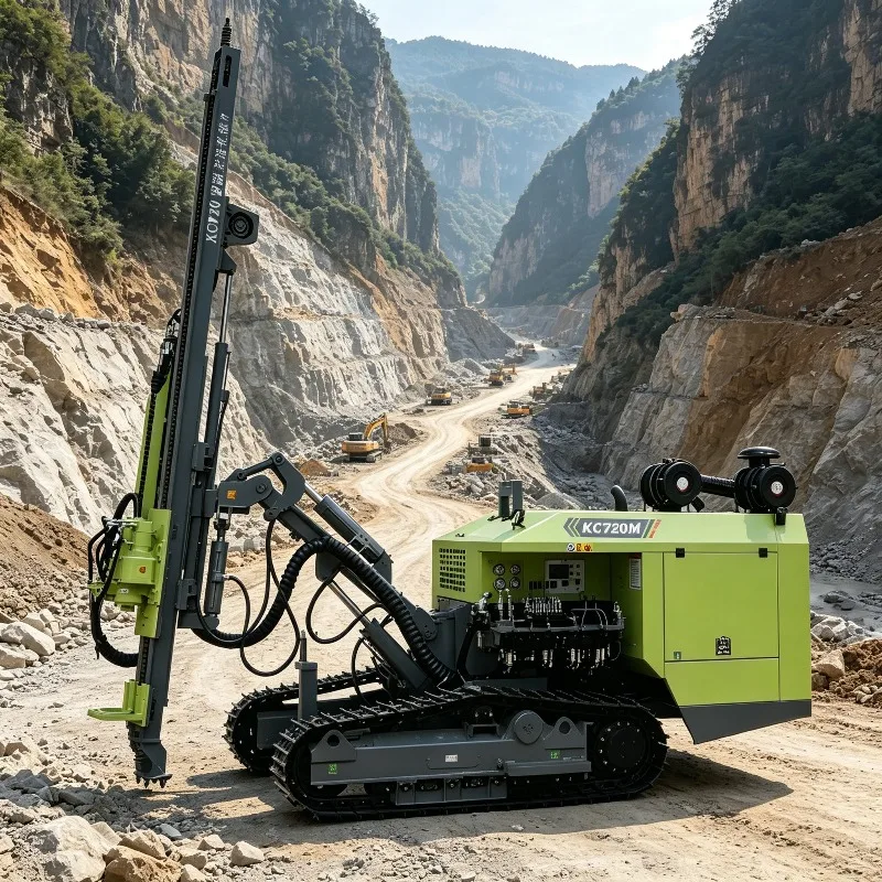 Hydraulic DTH Drilling Rig Customized 90-152mm Diameter Portable Crawler Pneumatic Borehole for Mine Construction Exploration