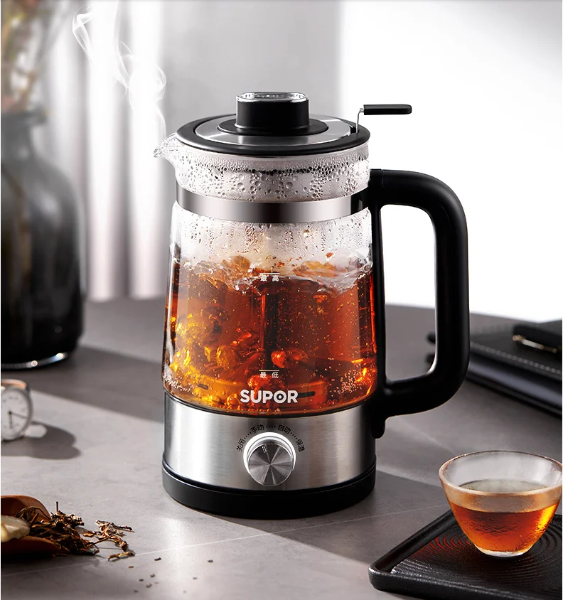 220 فولت غلاية كهربائية صغيرة الشاي وعاء الطبخ الزجاج رذاذ البخار إبريق الشاي التلقائي 1L الأجهزة المنزلية غلاية