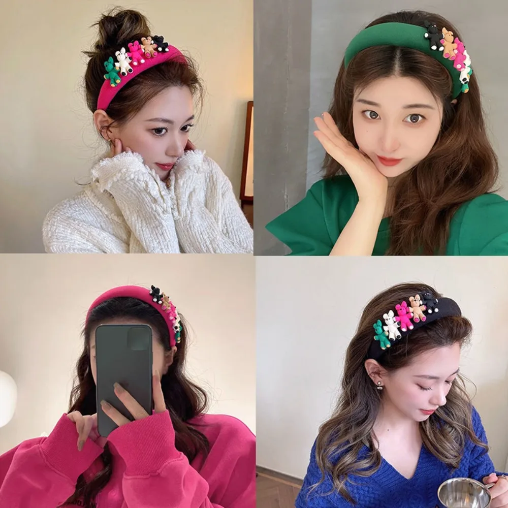 Cartoon Sponge Headbands for Washing Face Hair Accessories Rabbit Headband No-slip Twist Hair Hoop Headwear Little Pig Headband