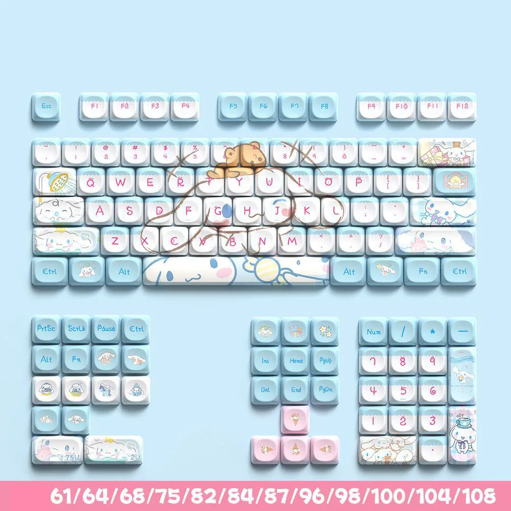 

120 Key Cinnamoroll PBT Keycap Kuromi Five-sided sublimation Keycap For Gaming Mechanical Keyboard Keycap MA Switch For Gamer