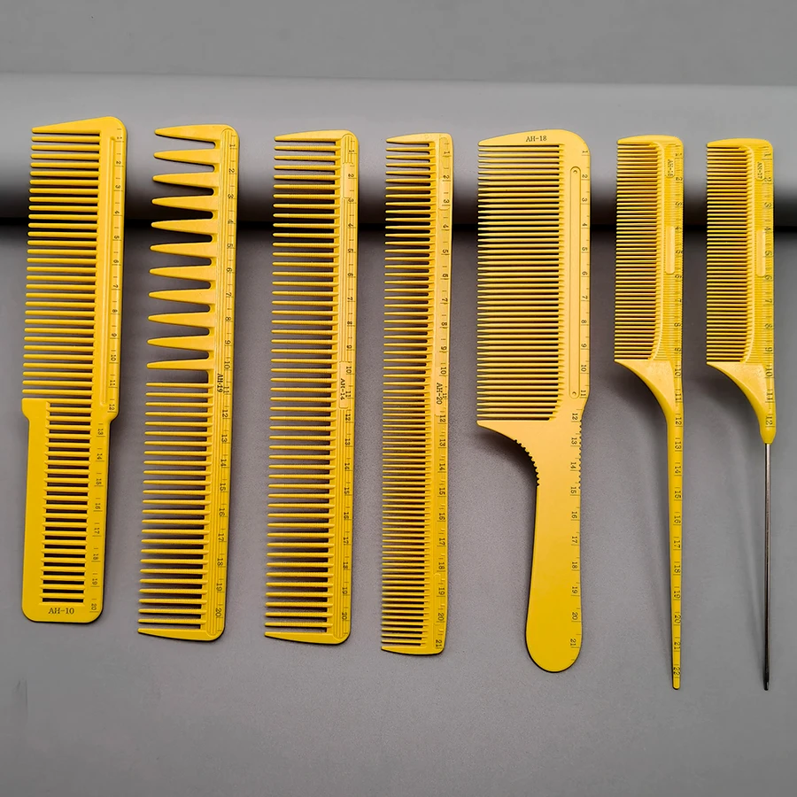 Siebenteiliges Kamm-Set, Professionelle Friseurkämme, Essentielles Haarschneidekamm-Set für Salon-Stylisten, ein Kamm-Set zur Verschönerung aller Frisuren, Kämme für Herren-/Damen-/Schwanz-/Ölfrisuren – Detail 4