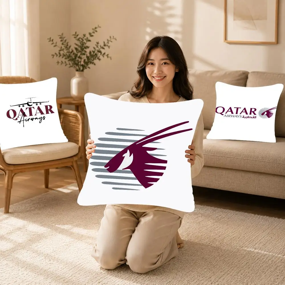 Airline Travel Qatar Airways Cushion Cover Bedroom bed reading backrest cushion Festive plush holiday Soft plush throw