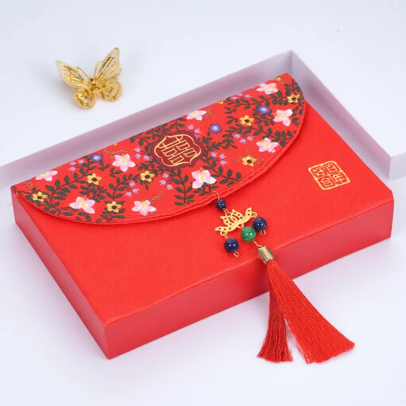 

Red Envelope Fabric Money Envelope Chinese Wedding Party Favor Premium Quality Wedding Supplies Retro Style Cash Bag Gift