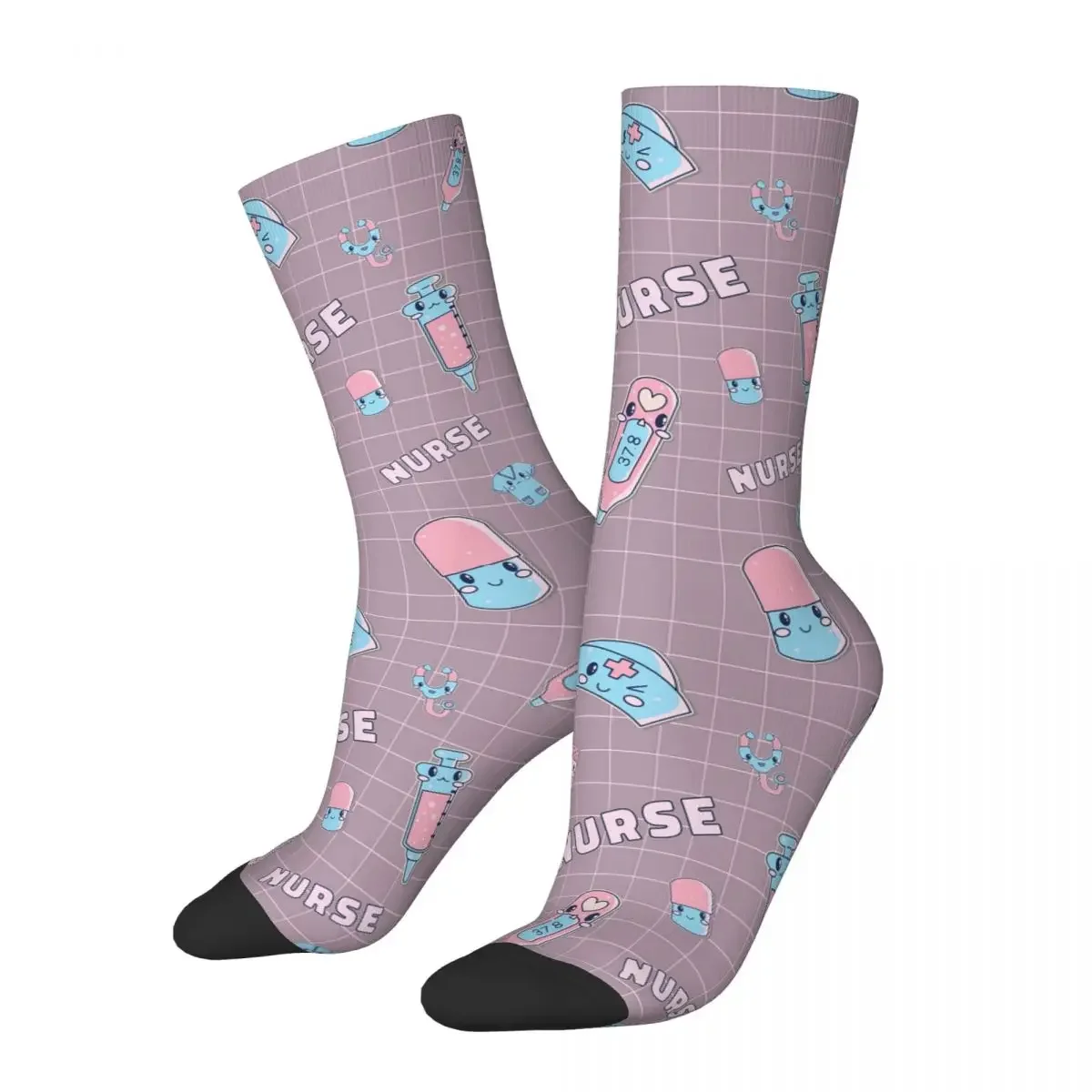 Kawaii Hospital Medical Pattern Gift For Nurses Socks High Quality Stockings All Season Long Socks for Unisex Birthday Present