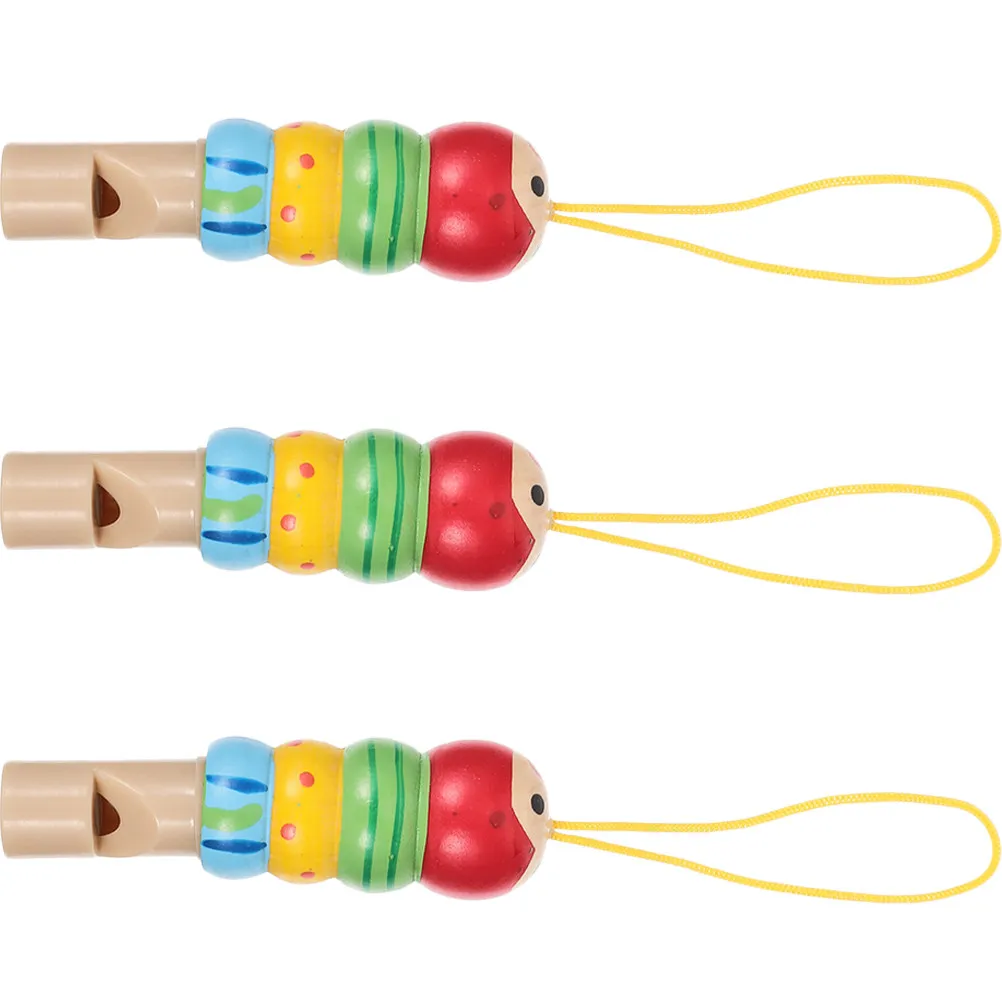 

3Pcs Wood Kids Whistle Safe Eco-Friendly Material Clear Tone Portable Mini Whistle Educational Music Tool for Toddlers Birthday