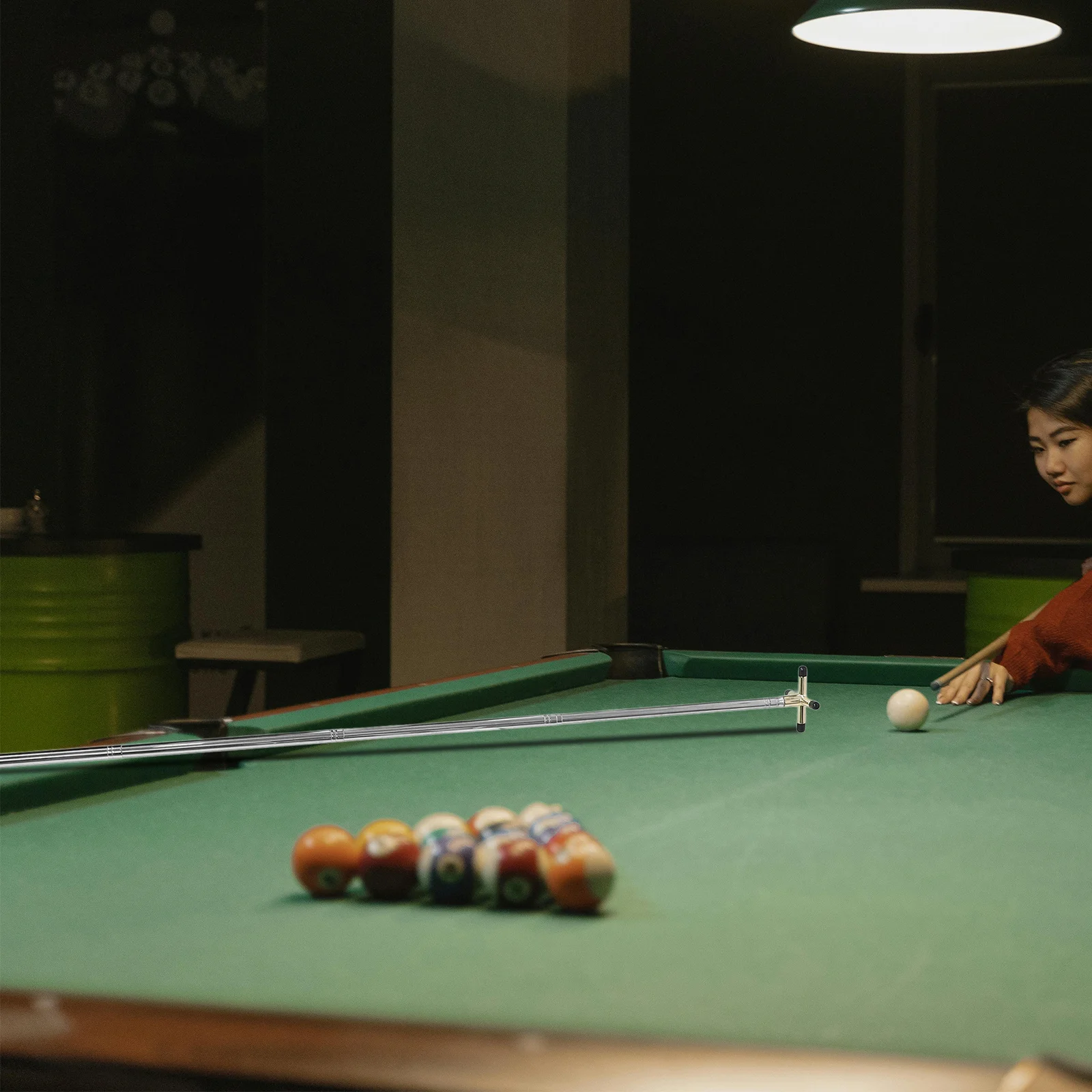 

Billiards Cue Stick Bridge with Detachable Cross Head Pool Table Accessory Telescopic Design Eva Handle for Accurate Shots in