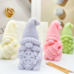 New Christmas Santa Snowman Candle Silicone Mold 3D Dwarf hold Tree Snowflake Aromatherapy Candle Gypsum Mould X-mas Decor Gifts
