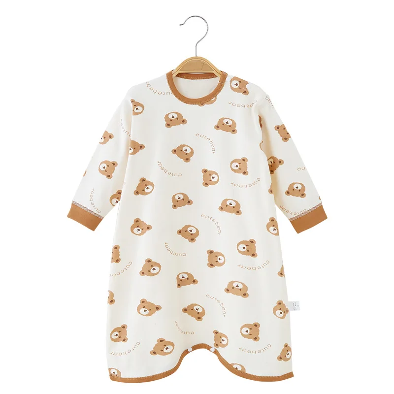 Children Baby Boy Girl Sleepwear Autumn Long Sleeve Cartoon Printed Cotton Nightgowns Infant Todder Sleep Dress Homewear Pajamas